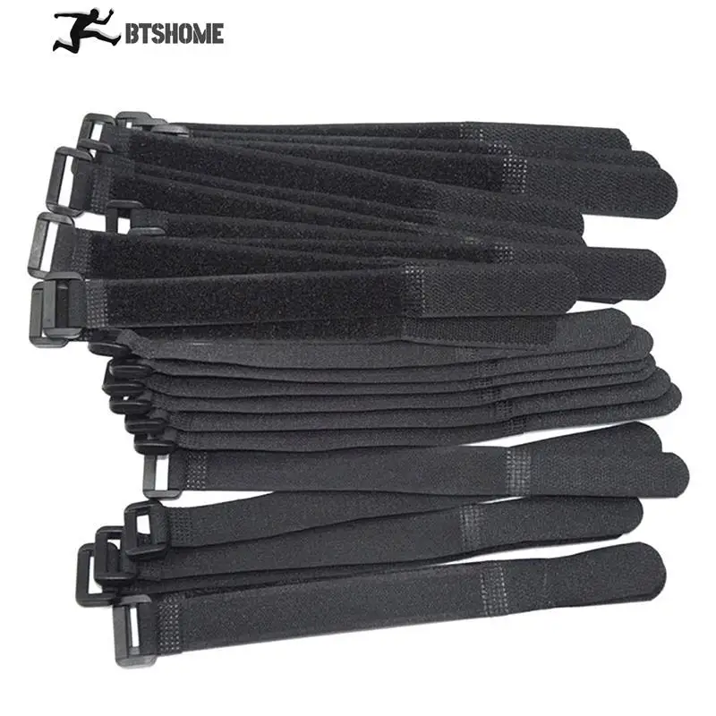 10 PC 2*20cm Reusable Fastening Bike Tie Nylon Hook & Loop Durable Multil Purpose Self-adhesive High Quality Strap Cable Ties