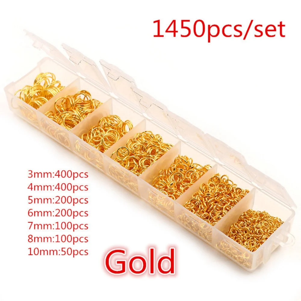 1450pcs/Box 3 4 5 6 7 8 10mm Open Jump Rings Split Rings Link Loop For DIY Jewelry Making Findings Connector
