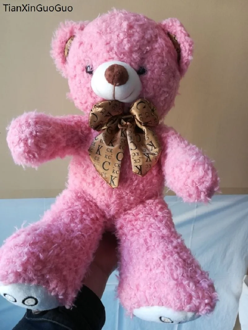 الوردي دمية دب ألعاب من نسيج مخملي الكرتون ربطة الدب كبيرة 45 سنتيمتر دمية ناعمة رمي وسادة هدية عيد ميلاد b2012