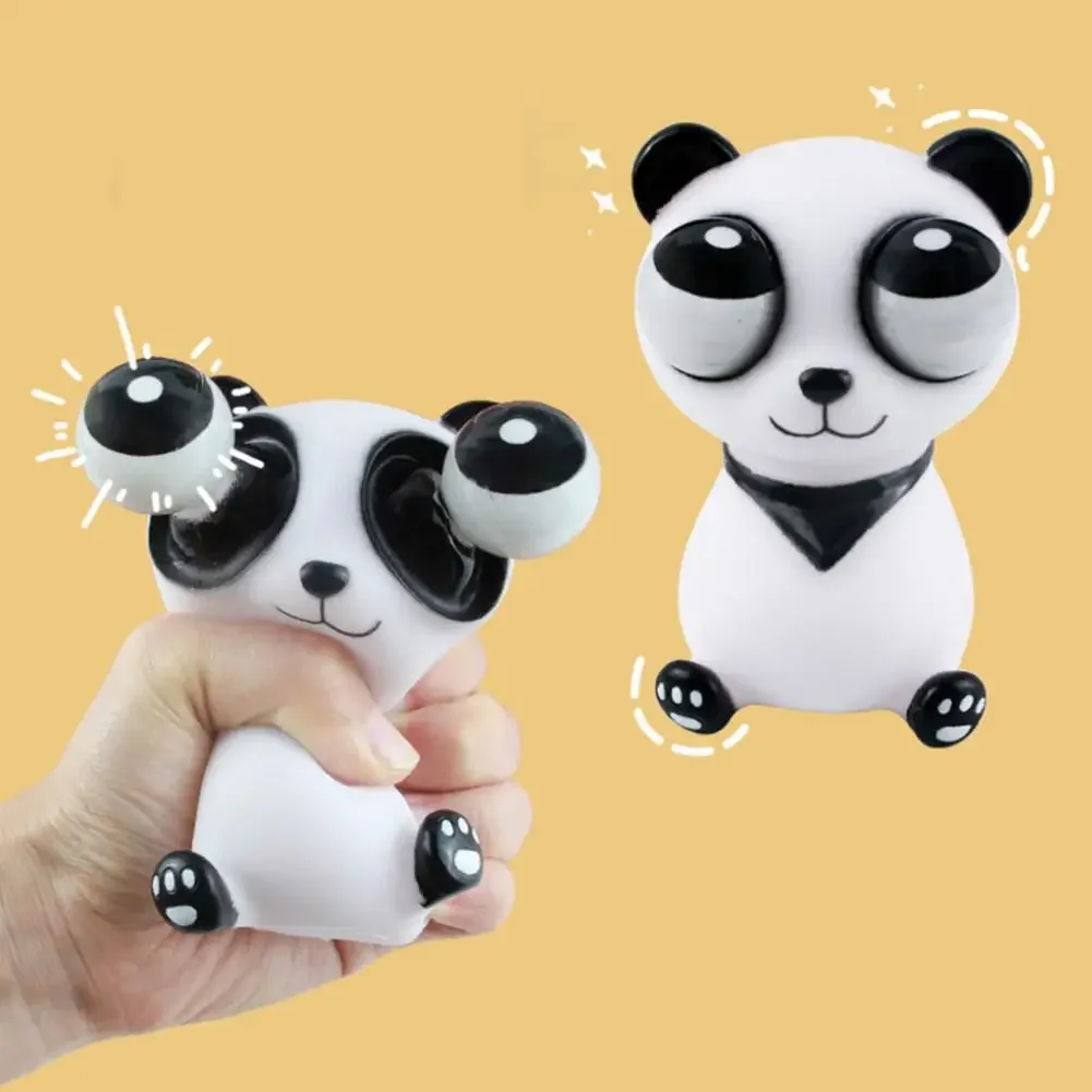 Große Augen Panda Dekompressionsspielzeug Tier Squeeze Antistress Spielzeug Schwarz Weiß Panda Puppe Stressabbau Prise Langsam Rebound Lustiges Spielzeug