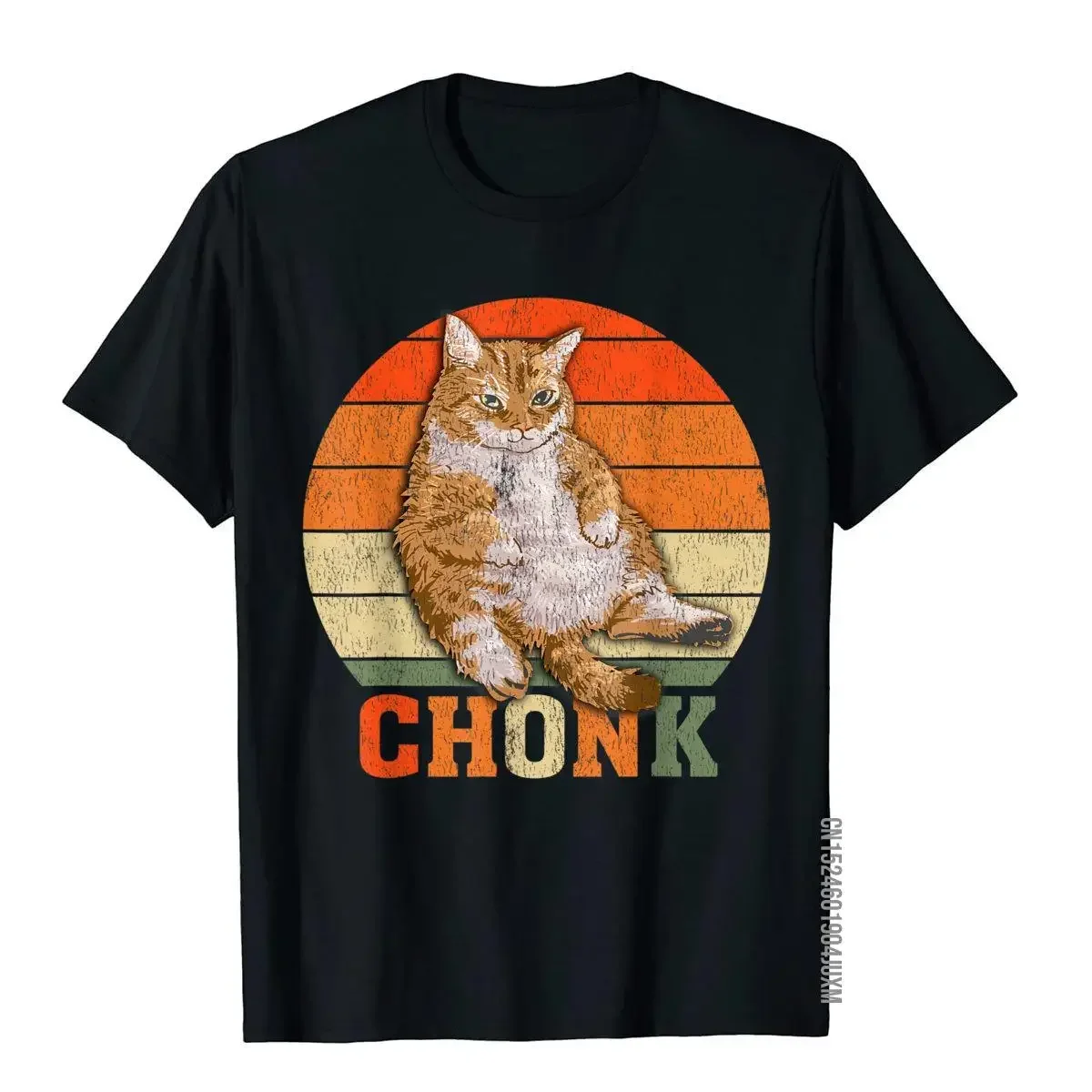 Funny Overweight Chubby Chonk Cat Meme Memes T-Shirt Gift Tops T Shirt Cotton Mens Top T-Shirts Fitness Prevalent