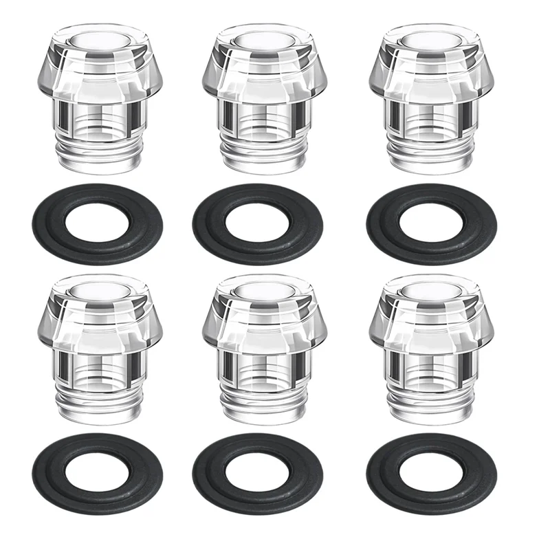 

A84E-Set Coffee Percolator Accessories Kit- 6 Pieces Replacement Knob Top, Washer Ring& Transparent Coffee Pot Filter Top