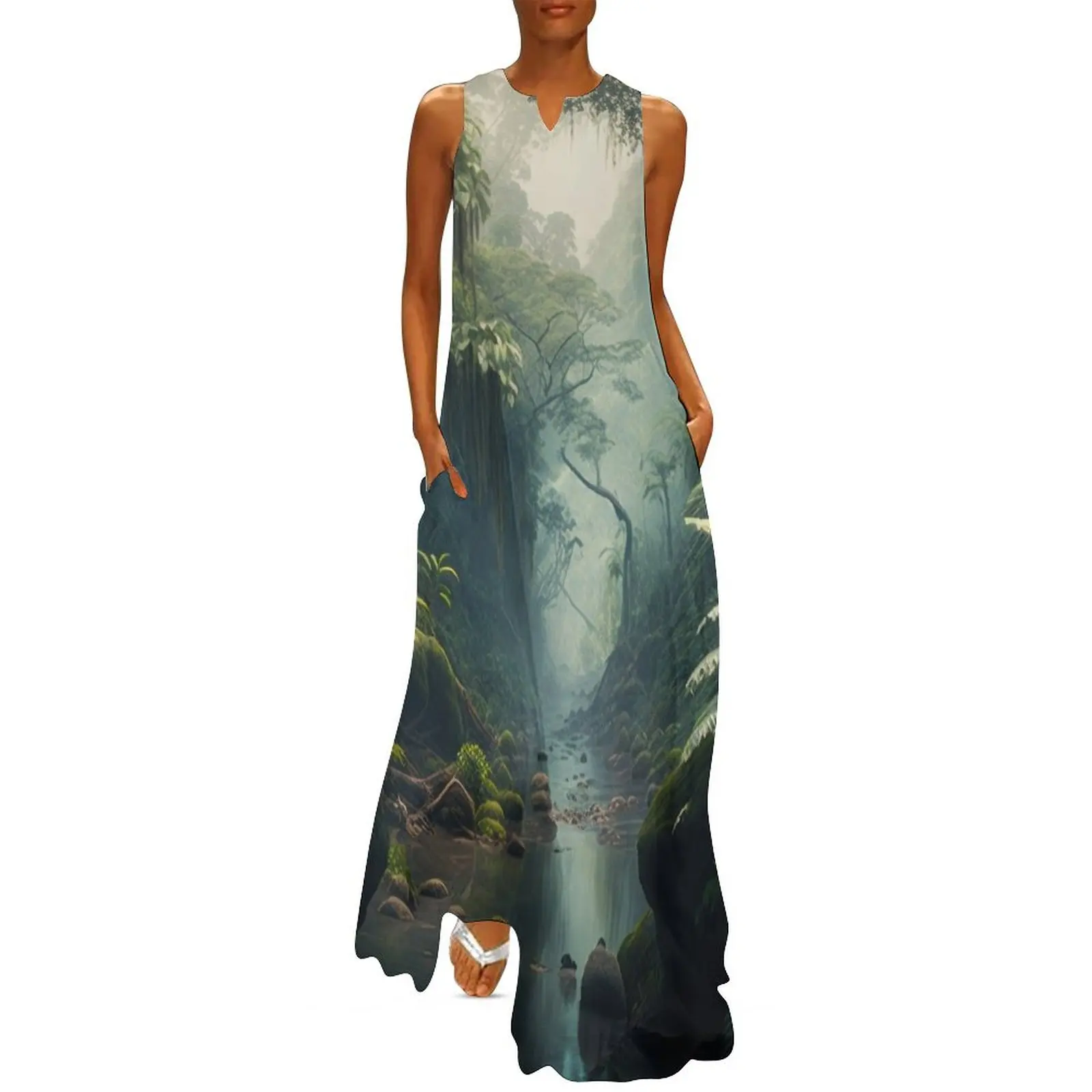 

Awe-Inspiring Rainforest: The Serenity of Opaque Waters Long Dress Long dress woman women party dresses