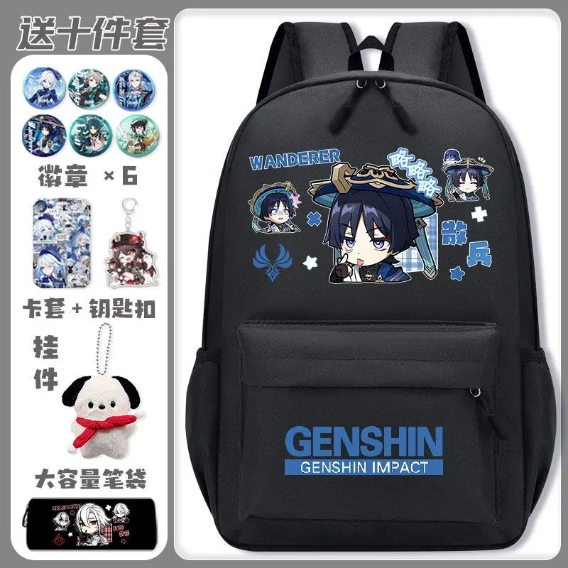 Genshin Impact Boys Girls, Elementary Students, Funita, Large Capacity Backpack For Third To Sixth Grade And Middle School Ani