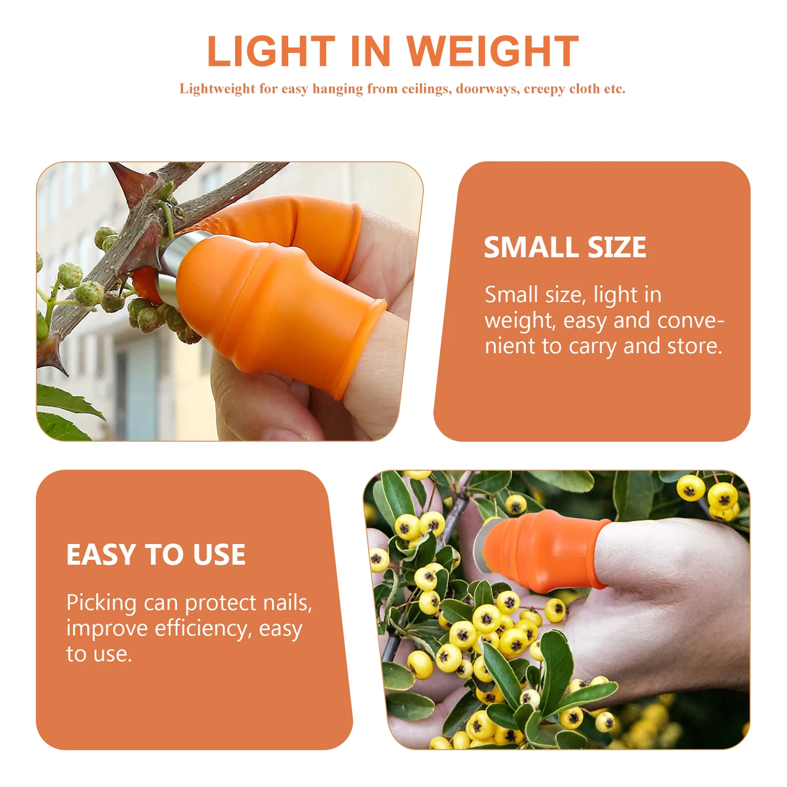 

1Pcs Garden Silicone Thumb Knife Size L Orange Durable Harvest Gloves for Vegetable Picking Strawberry Grape Harvest