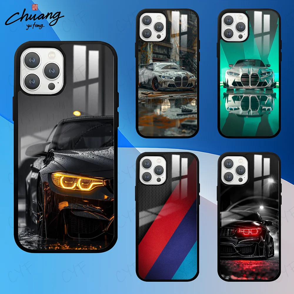 Sport M-3 Car B-BMW-eS Phone Case For iPhone 16 15 14 13 12 11 Pro Max Plus Mini Fashion High Quality mirror phone case