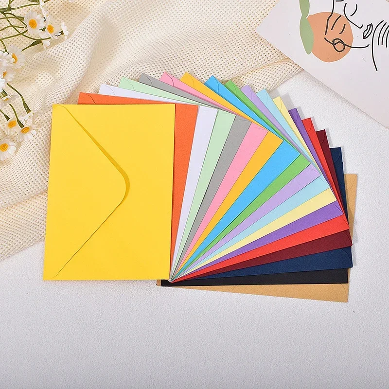 50pcs/lot 22x15.2cm Envelope Small Business Supplies 120g Paper Invitations Postcards Letters Bag Wedding Stationery Storage
