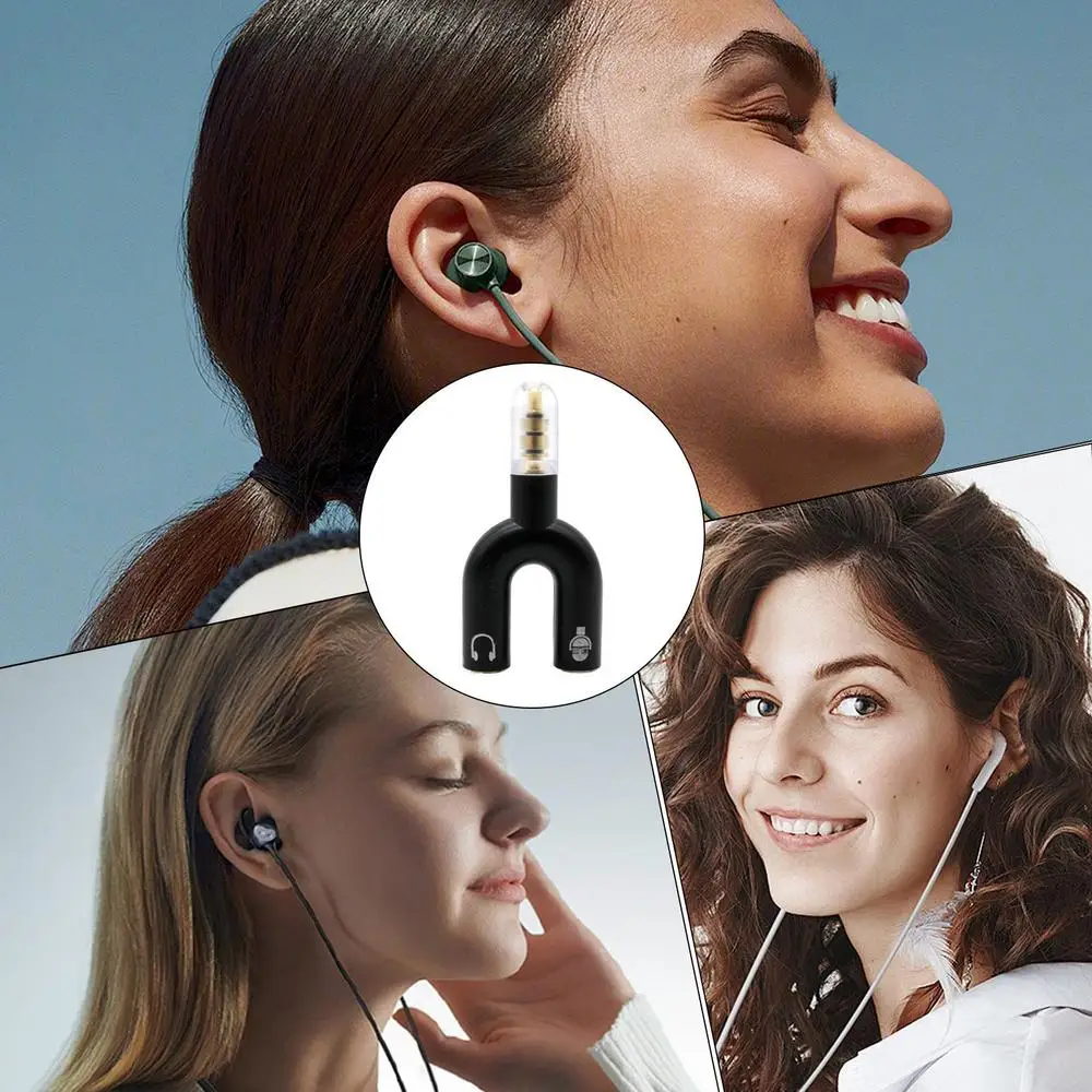 3,5 MM Kopfhörer Stecker Audio Kabel Splitter Mikrofon 2 in 1 U Typ Adapter Stecker Für Smartphone MP3 MP4 Player Sharing – Detail 1