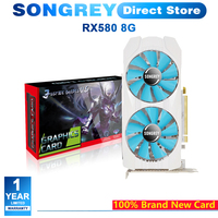 SONGREY RX 580 590 GME GTX 1660 Super 1660 Ti 1050 Ti Gaming Graphics Card 8/6/4GB GDDR5/6 GPU for PC Desktop Computer