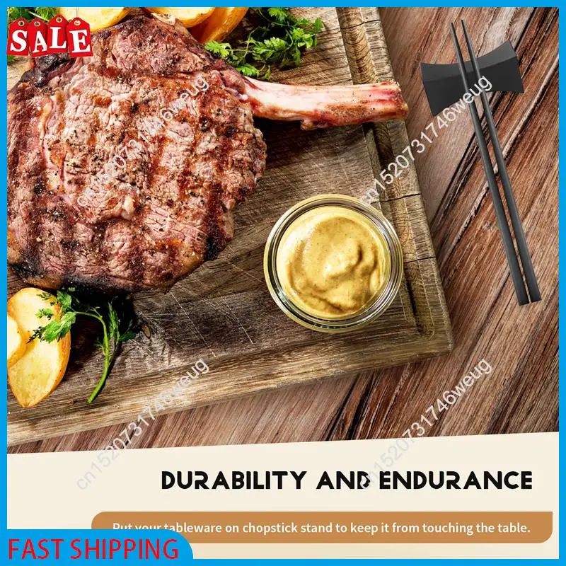 XFDZ-10PCS Chopsticks Rest Little Chopsticks Stands Spoon Fork Holder Set Chopsticks Utensil Cutlery Stand Black