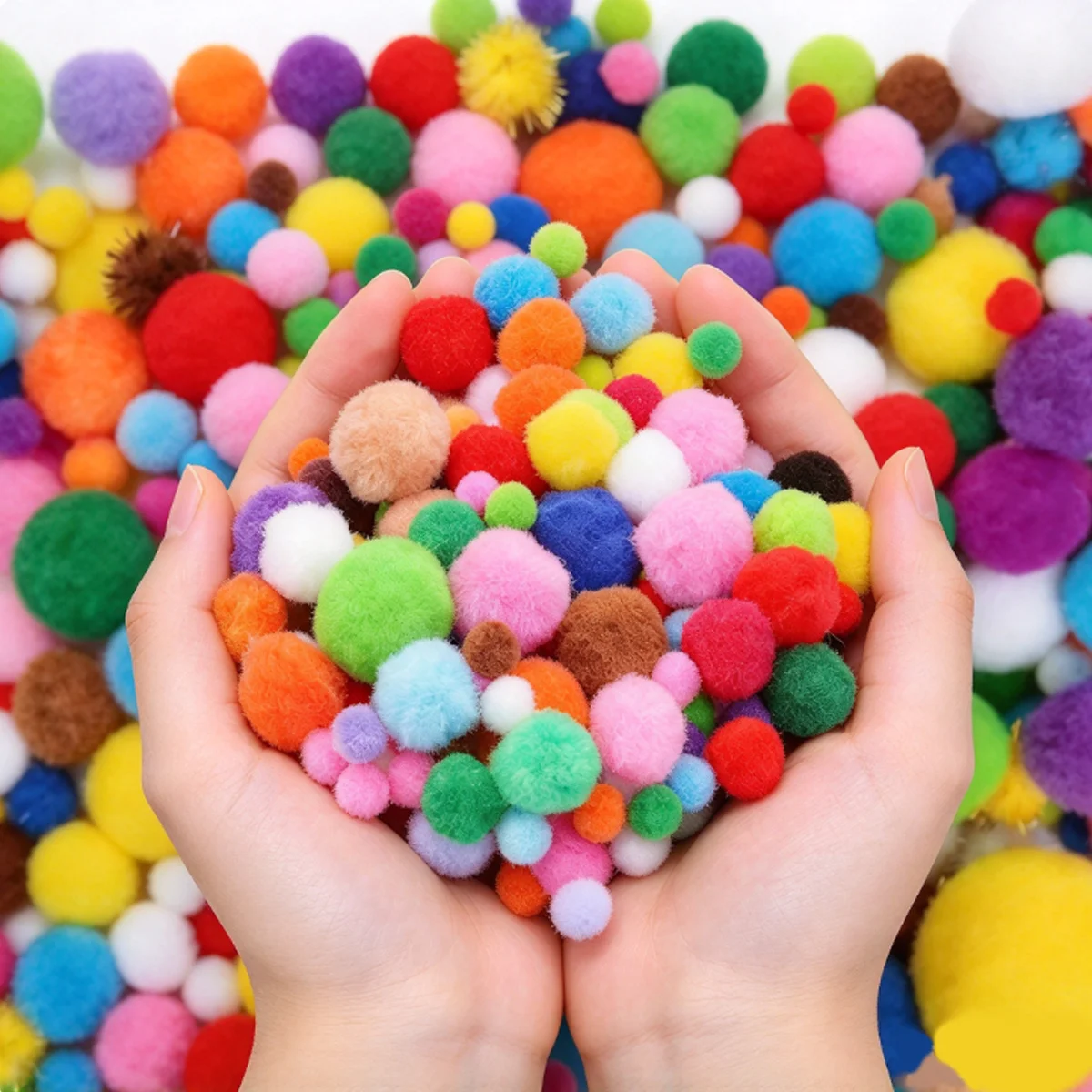 246/486Pcs Random Color Multicolor Pom Poms 8-30mm Plush Fuzzy Balls For DIY Crafts Home Decoration Assorted Size Craft ZSY