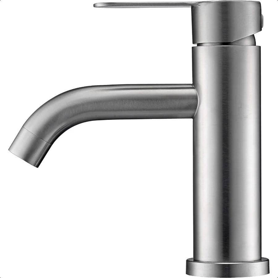 

Single Hole Bathroom Faucet Single Handle Bathroom Sink Faucet Brushed Nickel Stainl Steel Basin Mixer Tap Sink Drain and Deck