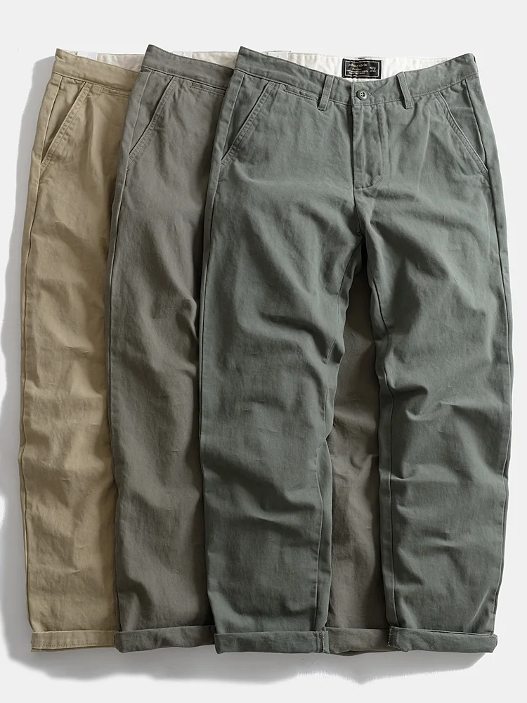 

Thiened Heavyweight Cotton Work Trousers Men's Outdoor Loose Casual Pants Straight Leg Long Trousers American Sle Autumn ...