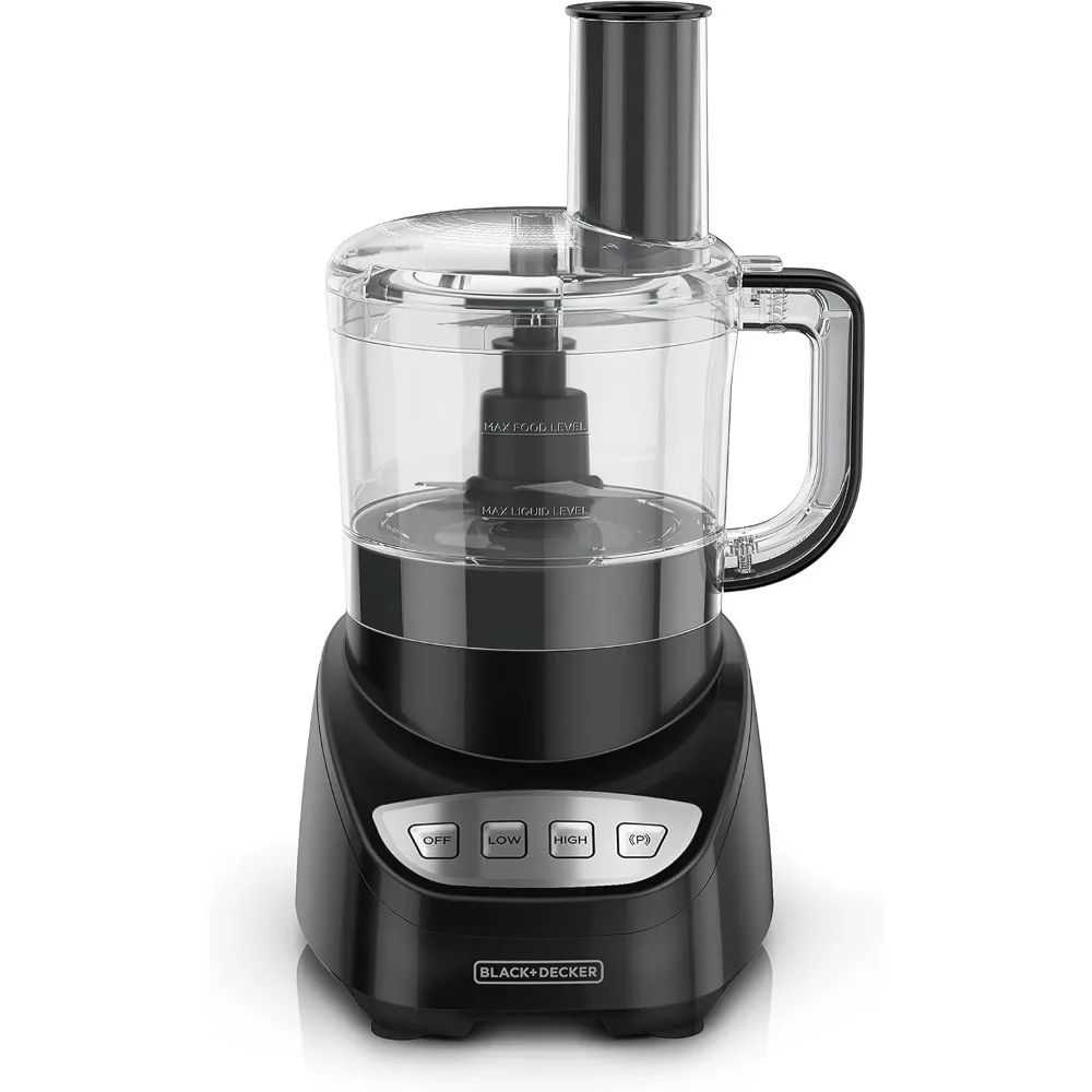 8-Cup Food Processor, Easy Assembly, Stainless Steel S-Blade, Shred, Slice, Chop, Puree, 450W Motor