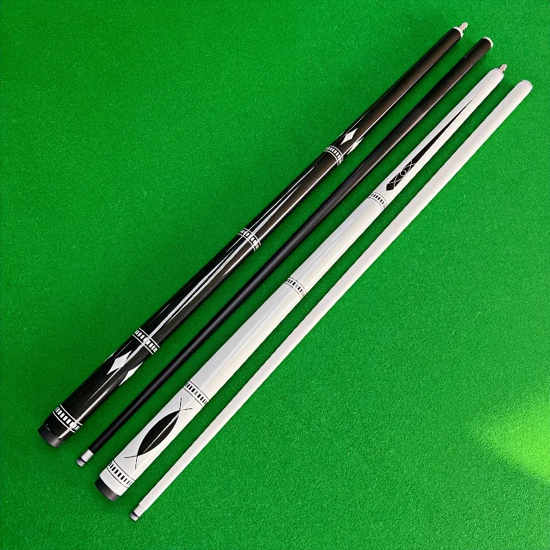 Professional Carbon Fiber Snooker Cue Stick - Sleek, Stylish, and Durable - Black and White Design