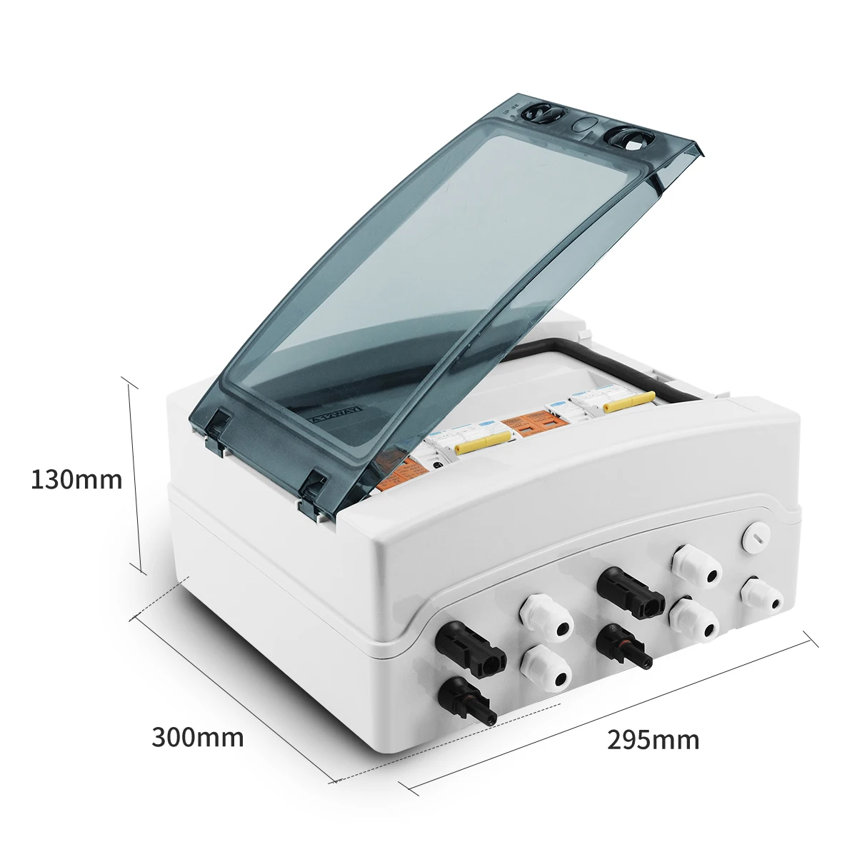 Solar photovoltaic PV Combiner Box With Lightning Protection 2 input 2 out DC 600V Fuse MCB SPD Waterproof Box IP65 12ways