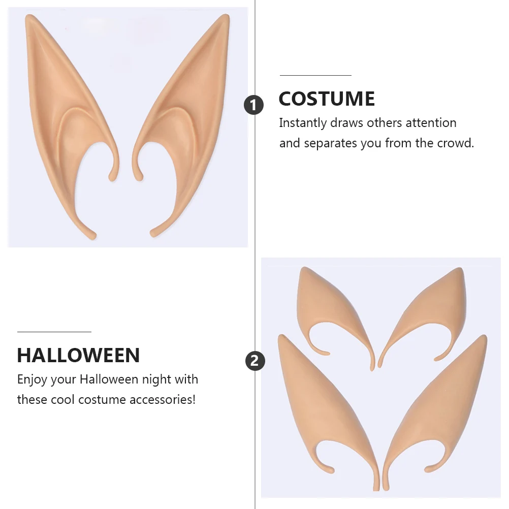 

8 шт., костюм эльфа с ушками и клыками на Хэллоуин, реквизит для косплея, украшение для вечеринки, трюковые зубы, зубы ужасов, протез на Хэллоуин