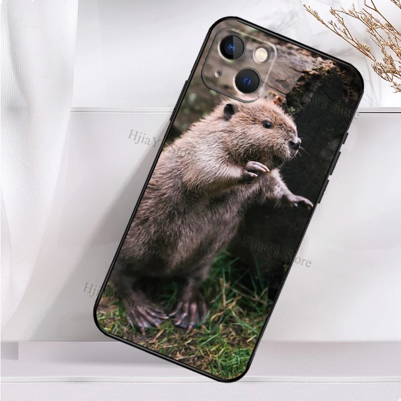 Animal Beaver Soft Cover For iPhone 11 14 12 Pro X XS XR 7 8 Plus SE 2020 13 Pro Max Shockproof Phone Case