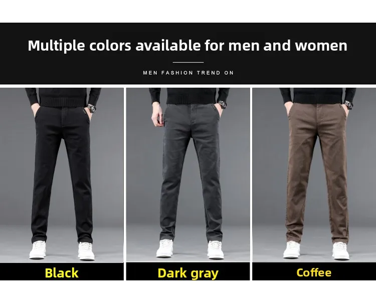 High-End Men's Casual Pants Straight Leg Elastic Fashionable Slim Fit Spring Business Trousers Versatile Long Cotton Jeans Sa829e9669b614045af9f3e9f9992936ct