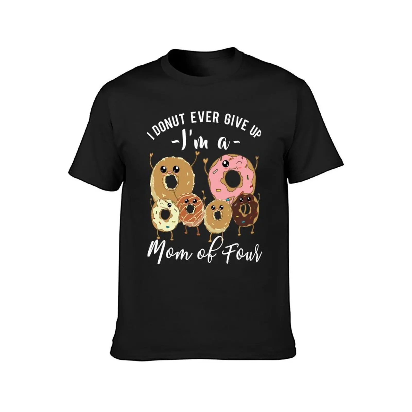 Mom of Four Mother's Day Donut T-Shirt summer tops boys whites sublime oversized t shirt men