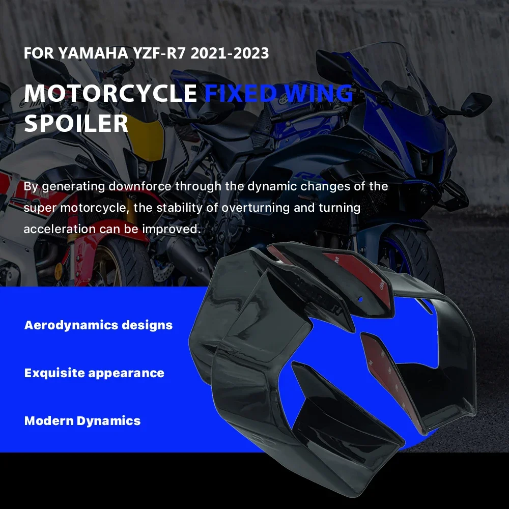 

Motorcycle Aerodynamic Spoiler Fixed Wing Suitable For Yamaha YZF-R7 R7 2021 2022 2023 ABS Side Wing Cover