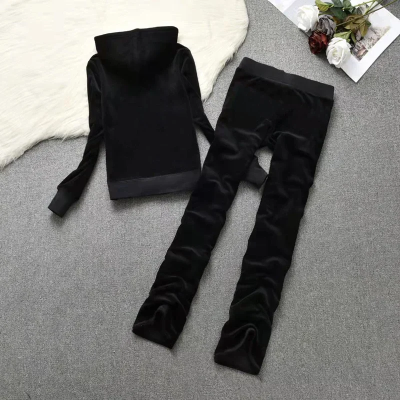 2024 Newest Fashion Women Sporting Suits Solid Velvet Yoga Jogging Casual Tracksuits Women\'s Sportswear suit