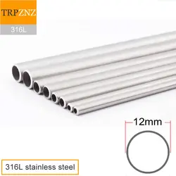316L stainless steel tube OD12mm  wall 1mm 2mm inner 10mm 12mm non-welded  Sanitary pipe laboratory  transmis