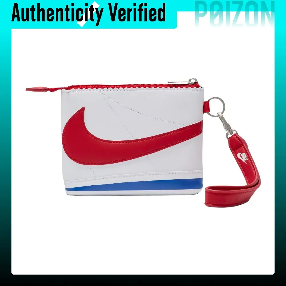 Nike Zip Closure Polyamide Clutch Coin Purse Regular Unisex White & Navy & Red HF3606-175