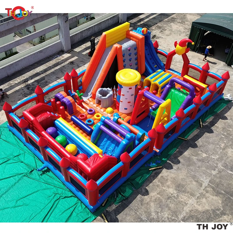 16x10m Clown del circo Tema Gonfiabile gigante Castello gonfiabile Funcity gonfiabile Parco giochi Parco rimbalzante all'aperto