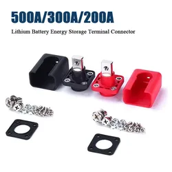 500A Lithium Battery Energy Storage Connector Terminal 120/200/300A Square Copper Wall Penetrating Screw Type Terminals Block