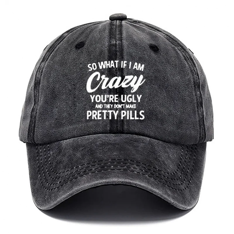 1 Crazy Style Printed Washed Cap, Men's Fashion Cap, Women's Outdoor Casual Baseball Cap, Classic Breathable Baseball Cap, Outdoor Cap, Adjustable Dad Cap, Suitable for Outdoor Activities and Parties, a Hat Suitable for All Seasons
