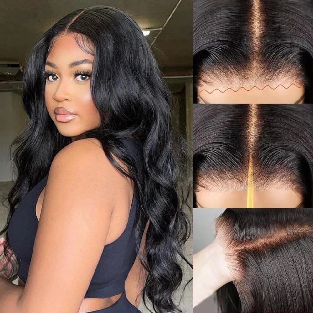 

Glueless Wig Human Hair Body Wave Ready To Wear Pre Cut Lace Pre Plucked 6x4 Transparent Lace Closure Wig No Glue No Gel