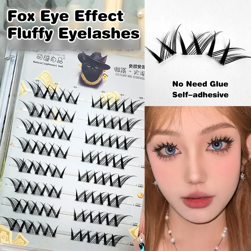 Wispy No Glue Needed Fairy Lash Clusters Natural Look Wiederverwendbare DIY Wimpernverlängerungen Fox Eye Manga Einzelwimpern