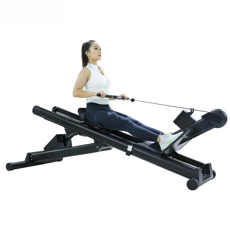 Commercial dead weight electric lifting rowing machine household indoor rowing resistance fitness machine