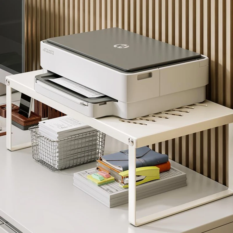 Printer Stand Desktop Storage Rack Multi Tier Office Desk Organizer for Printer Copier Laptop Computer Space Saving