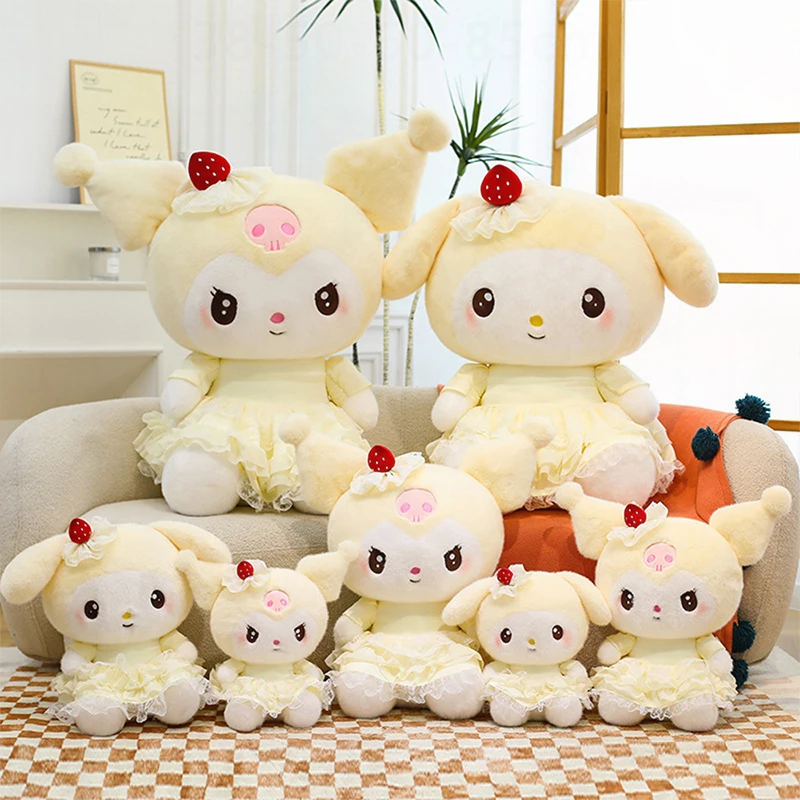 

Kawaii Sanrio Plush Toy Cute Filled Doll Romantic Cartoon Wedding with White Veil Melody My Melody Stuffed Animal Kids Birthday