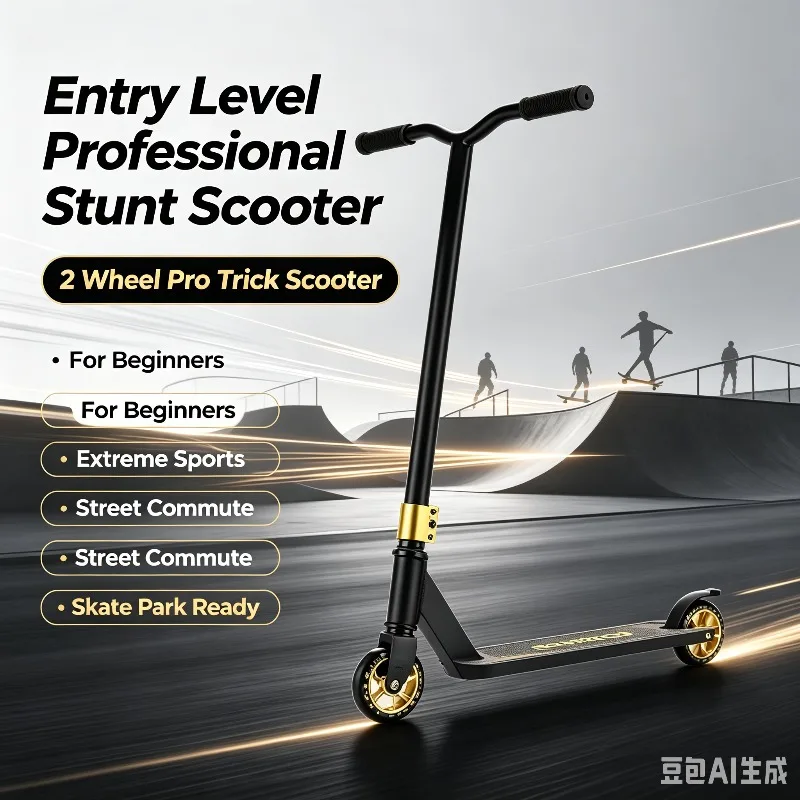 Entry Level Professional Stunt Scooter 2 Wheel Pro Trick Scooter For Beginners Extreme Sports Street Commute