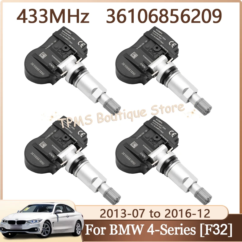 4 قطعة 433 ميجا هرتز 36106856209 نظام مراقبة ضغط الإطارات مستشعر TPMS لسيارات BMW 4-Series Gran Coupe 3-Series GT 2-Series i3 i8 X6 X5