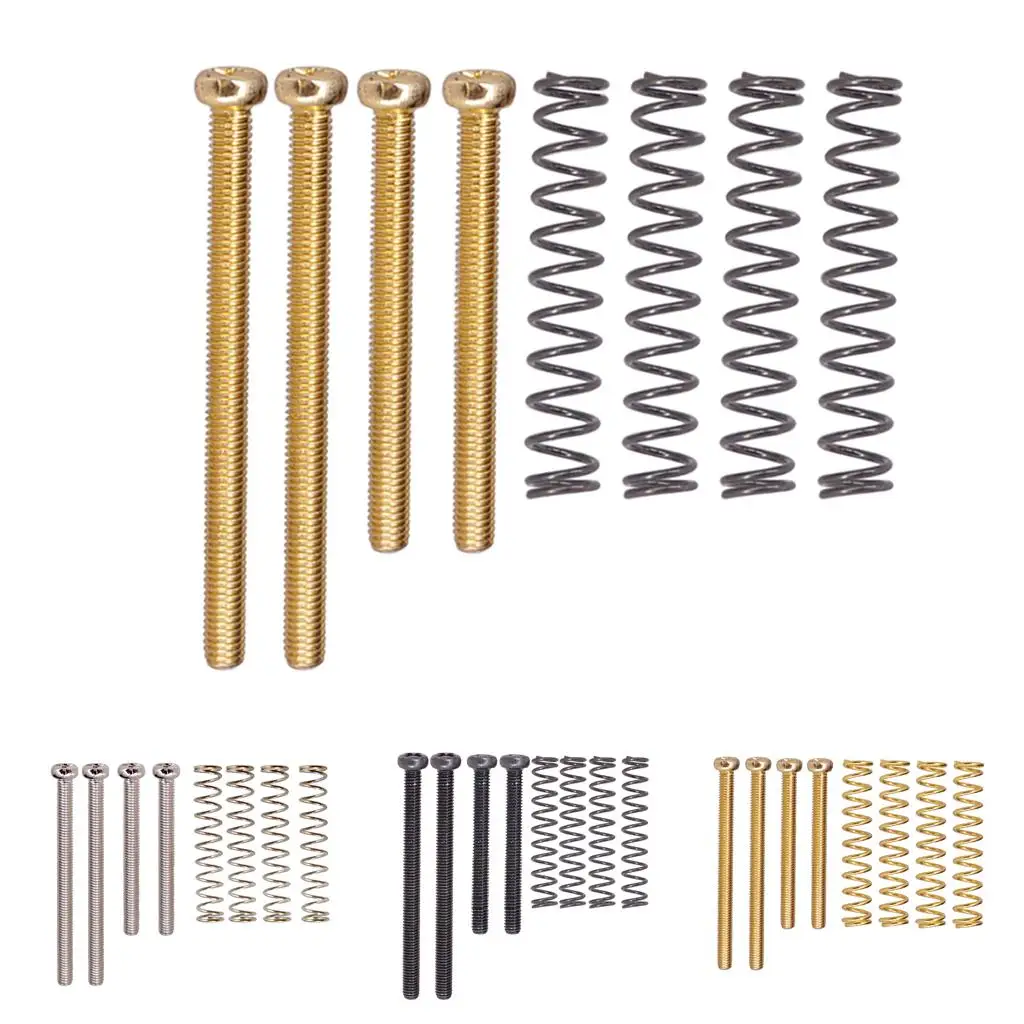 1 Set Iron Electric Bass Bridge Tailpiece Screws+Springs Musical Instrument Accessory Guitar Parts & Accessories