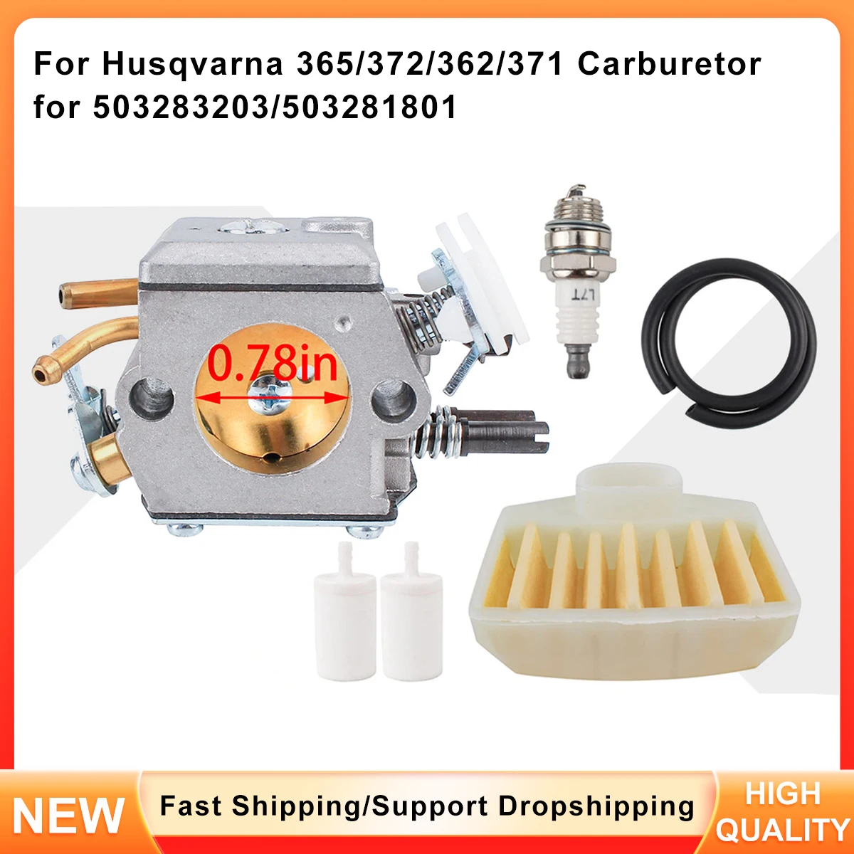 

Compatible H365 Carburetor for Husqvarna 362 371 372 - Replaces 503283203, HD-12, HE-18