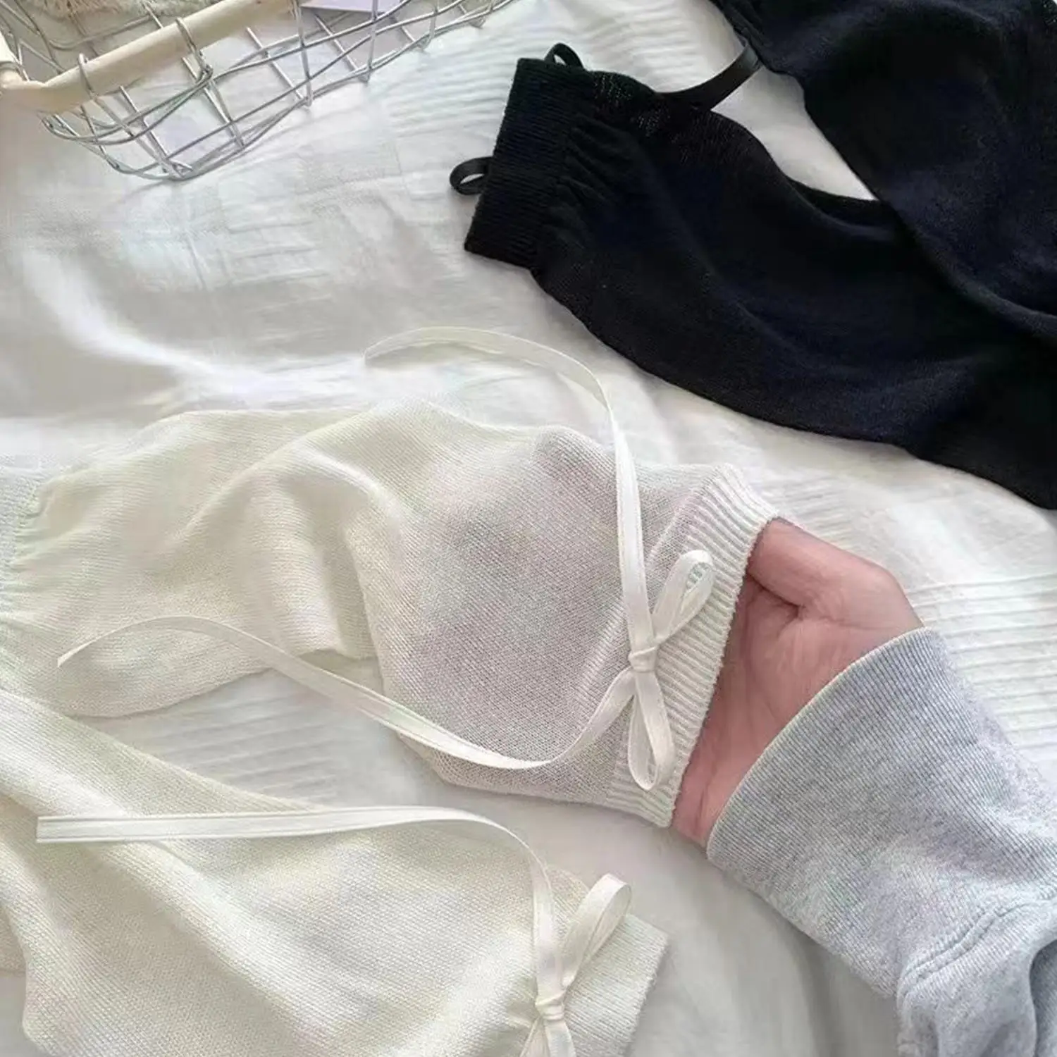 

1 пара женских летних и осенних тонких носков средней длины, удобные и дышащие однотонные простые трендовые чулки с бантом