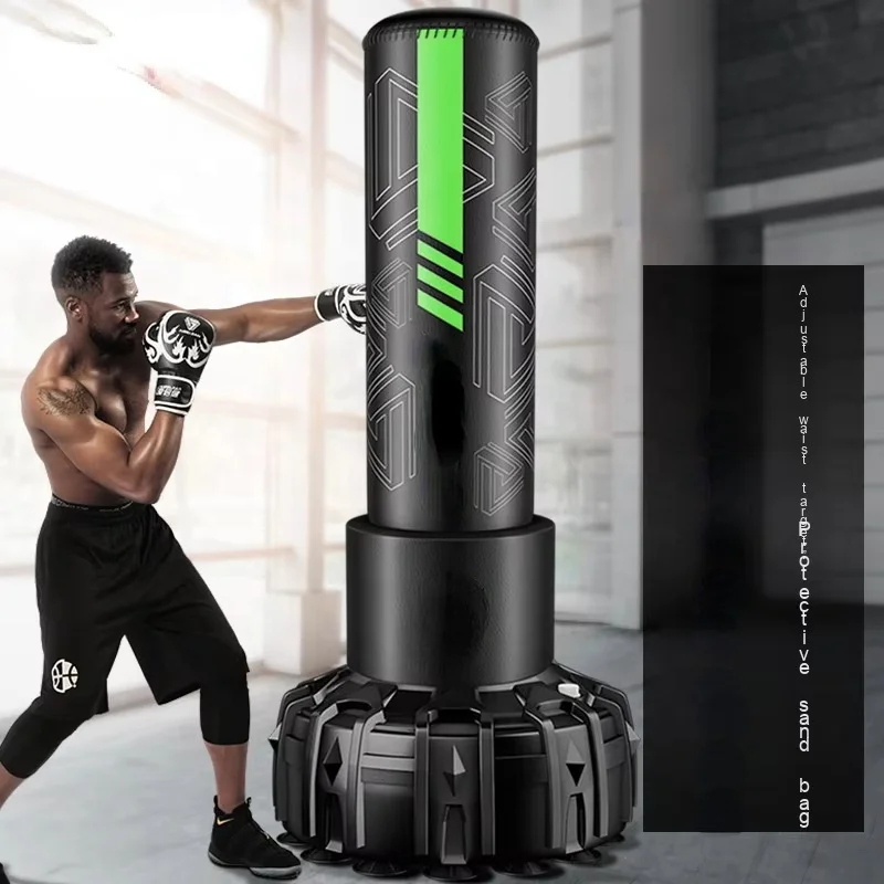 

Professional Free Standing PU Leather Punching Boxing Bag with Protection Cover Suction Cups Filled Sand for Striking Kicking