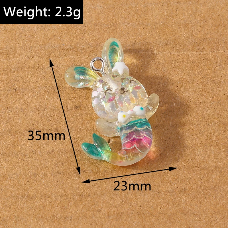 10 Stück niedlichen Cartoon Meeres lebewesen Meerjungfrau Charms Tintenfisch Anhänger für Schmuck machen Halskette Ohrringe DIY Zubehör liefert – Detail 3