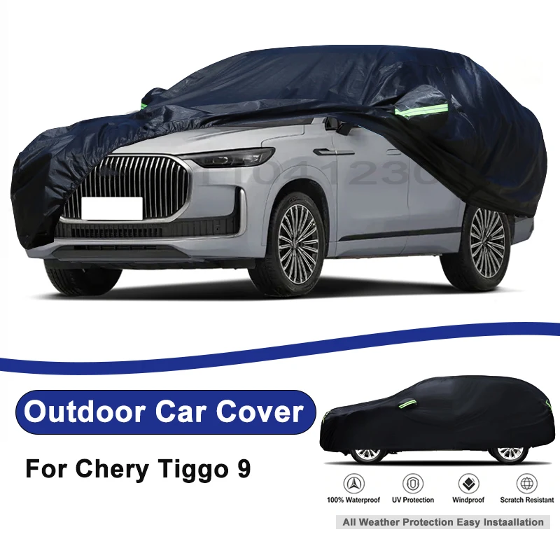 

Outdoor Full Car Cover For Chery Tiggo 9 with Reflective Strips Waterproof Snowproof Dustproof UV Protection Auto Accessories