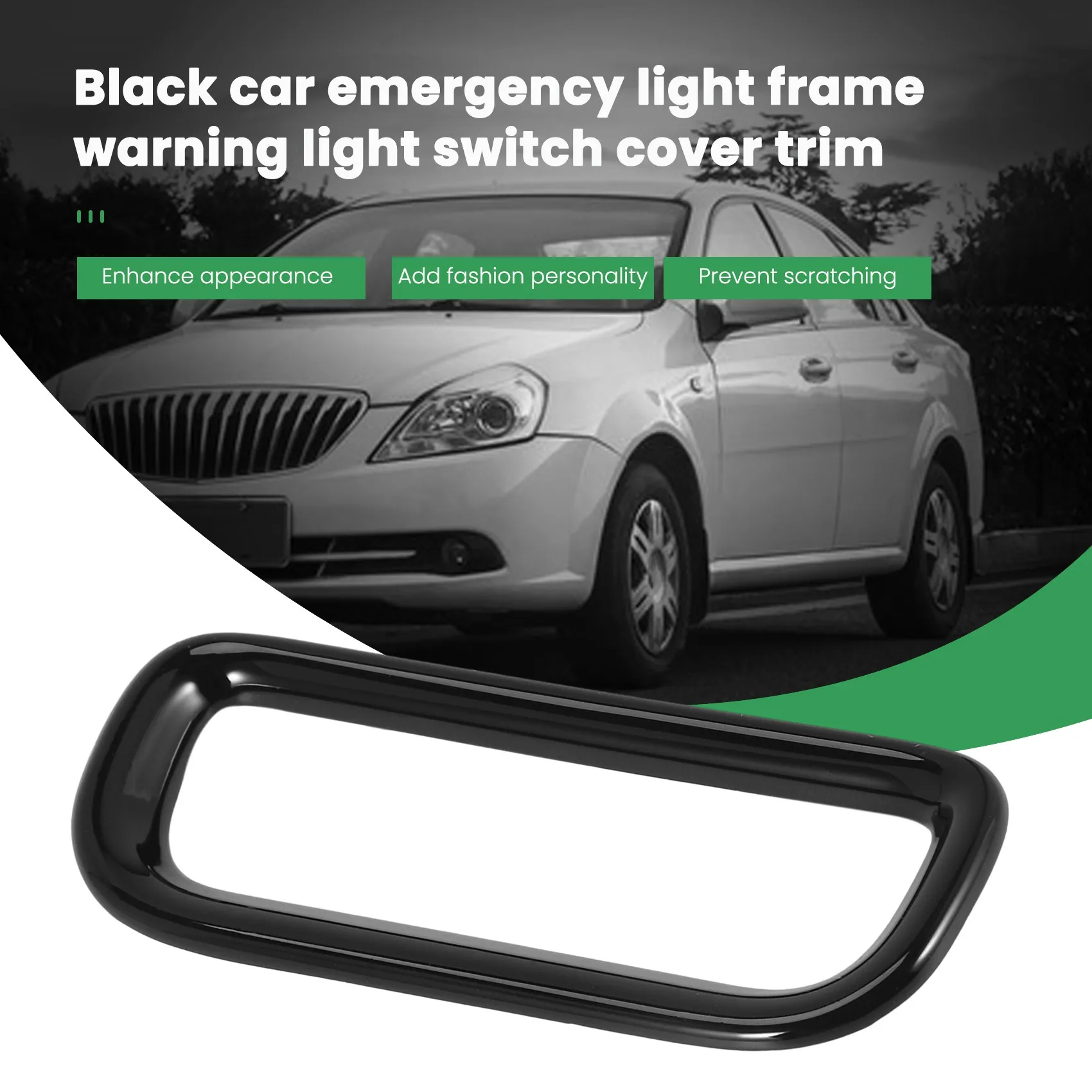 Car Hazard Emergency Light Frame Warning Lamp Switch Cover Trim for Honda Vezel HR-V HRV 2021 2022 Black