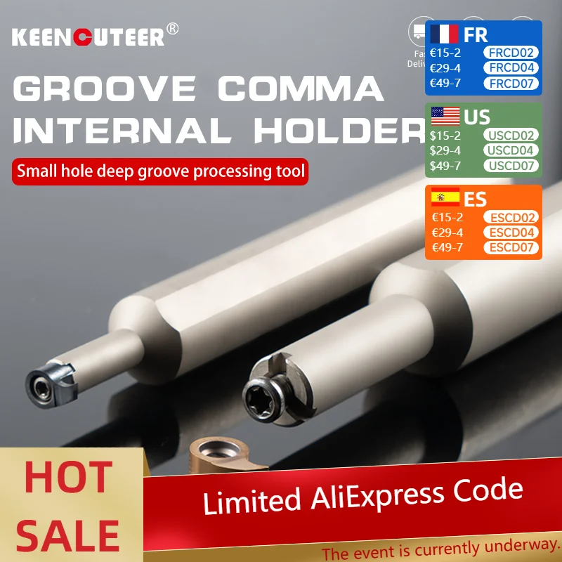 

Small Grooving Cutter Bar Internal Holder MG-H12 H16 H20 Small Hole Deep Hole Comma Inserts MB-05R 07R 09R 11R Turning Tool CNC
