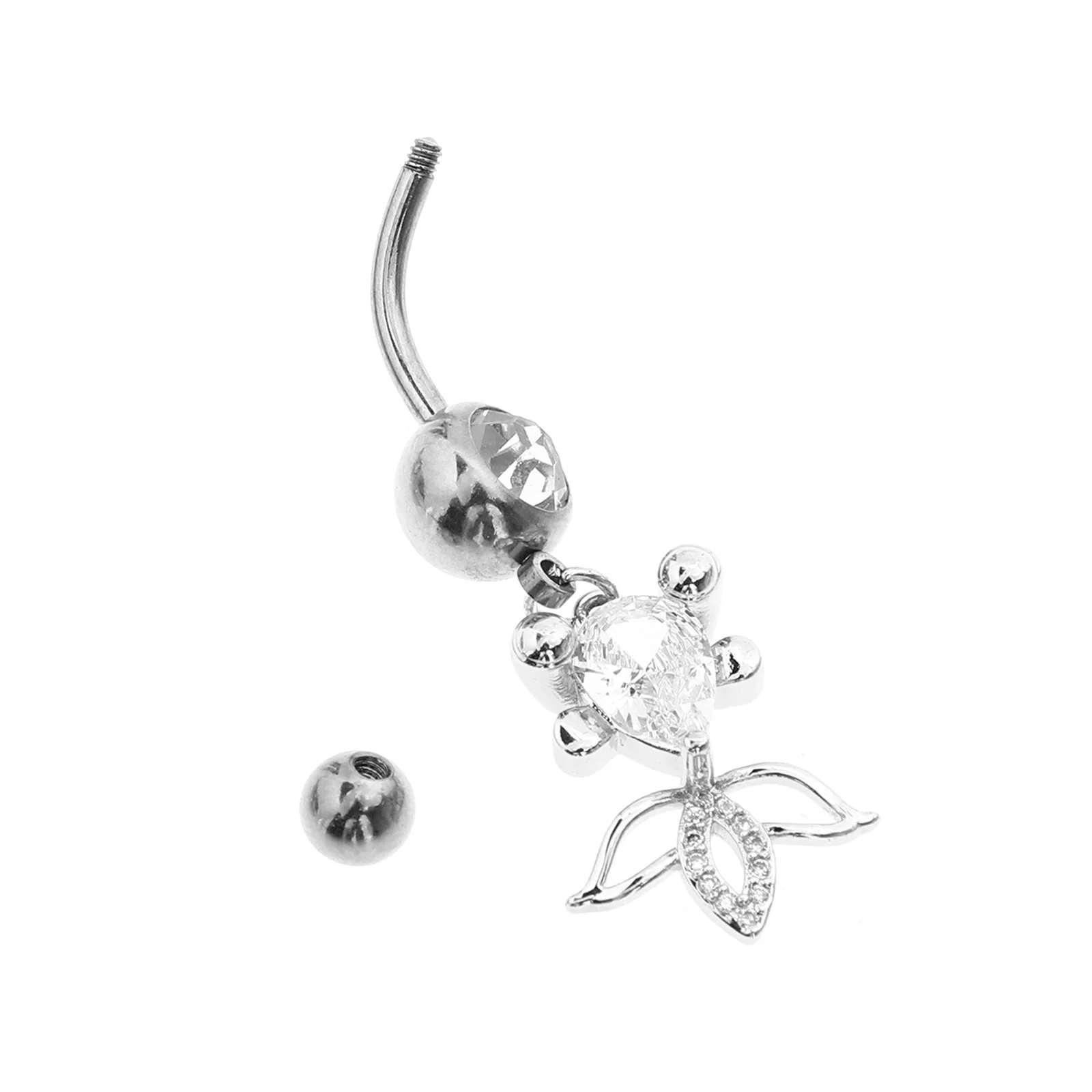 

Goldfish Belly Ring Crystal Piercing Navel Rhinestone Stainless Steel Body Jewelry Accessories Women Fashion Charm Decor