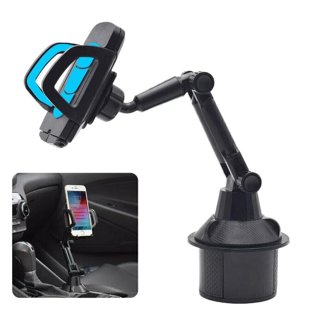 Car Cup Holder Phone Mount With Expandable Base Rotatable Height Adjustable Phone Clamp SUV Truck Automobile Accessories