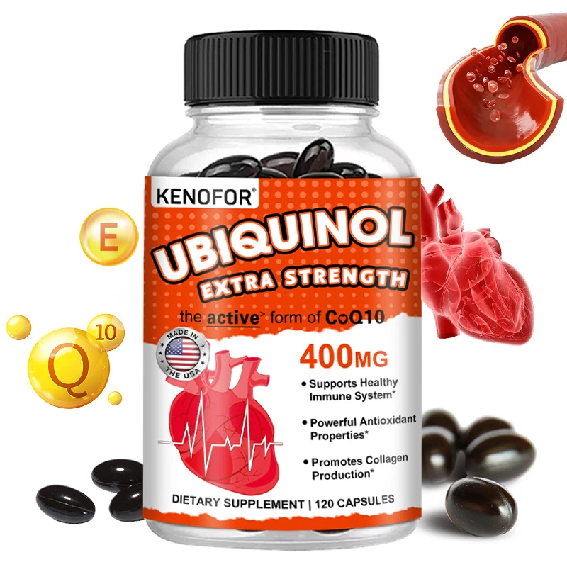 Ubiquinone CoQ10 400mg - Supports Heart Health, Provides Energy To Support Joint Health, Super Absorption, Vegetarian Capsules