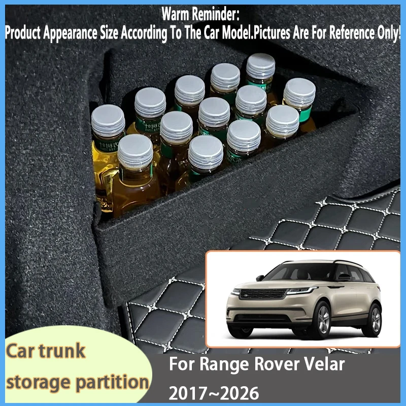 

For Range Rover Velar 2017~2026 Car Organizer Thickening Trunk Side Partition Trunk Interior Storage Box Parts